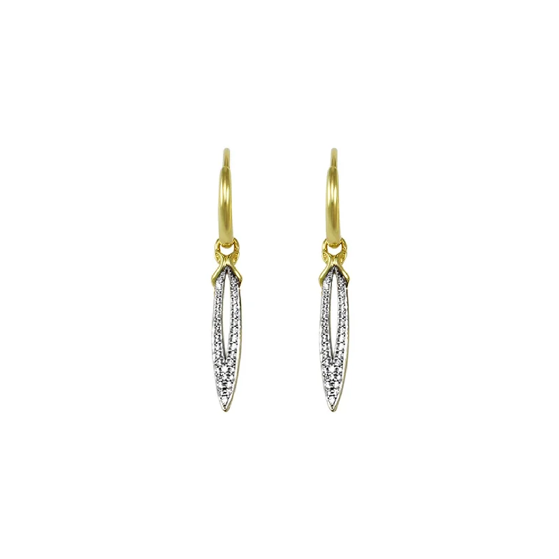 affordable gold earrings -Stiletto Pavé Earring Mini  - 18K Gold Vermeil + CZ Blanc