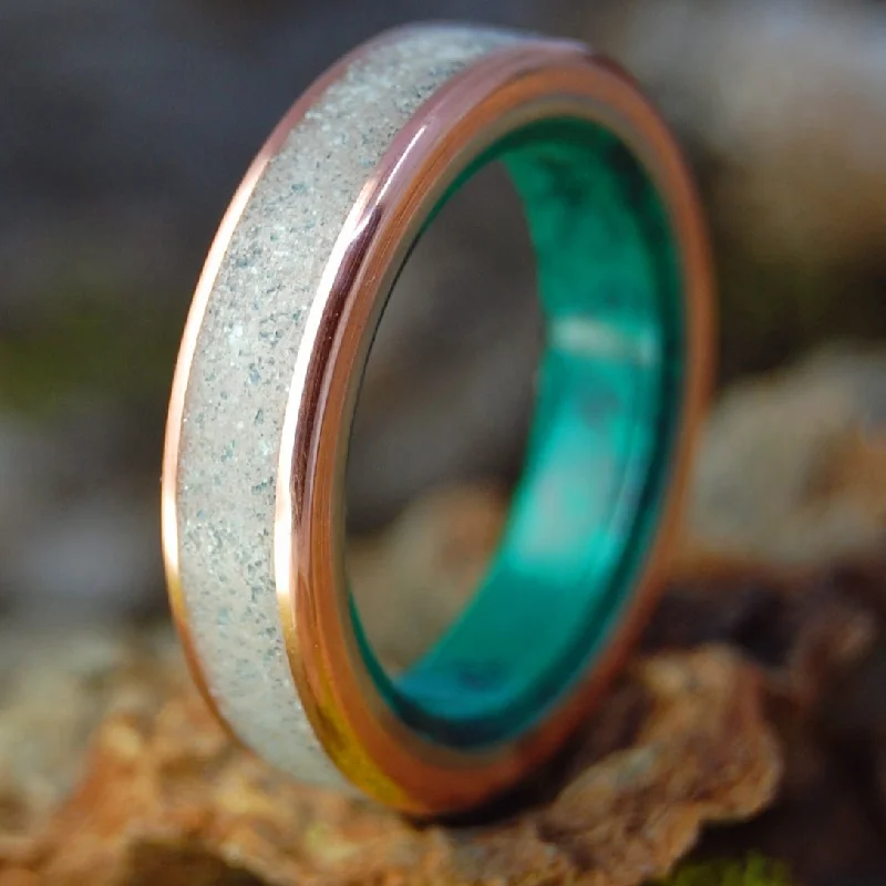 luxury diamond engagement rings -Jade, Beach Sand & Copper | Men's Jade, Beach Sand, Copper & Titanium Wedding Ring