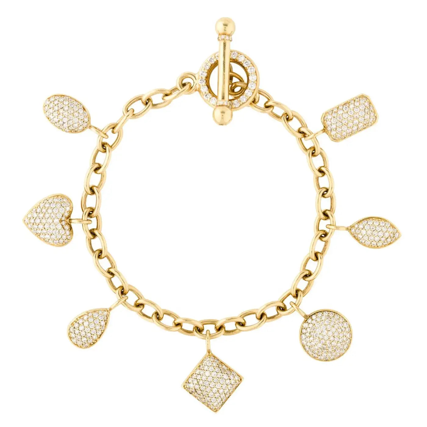 chic bangle bracelets -Yellow Gold Charm Bracelet