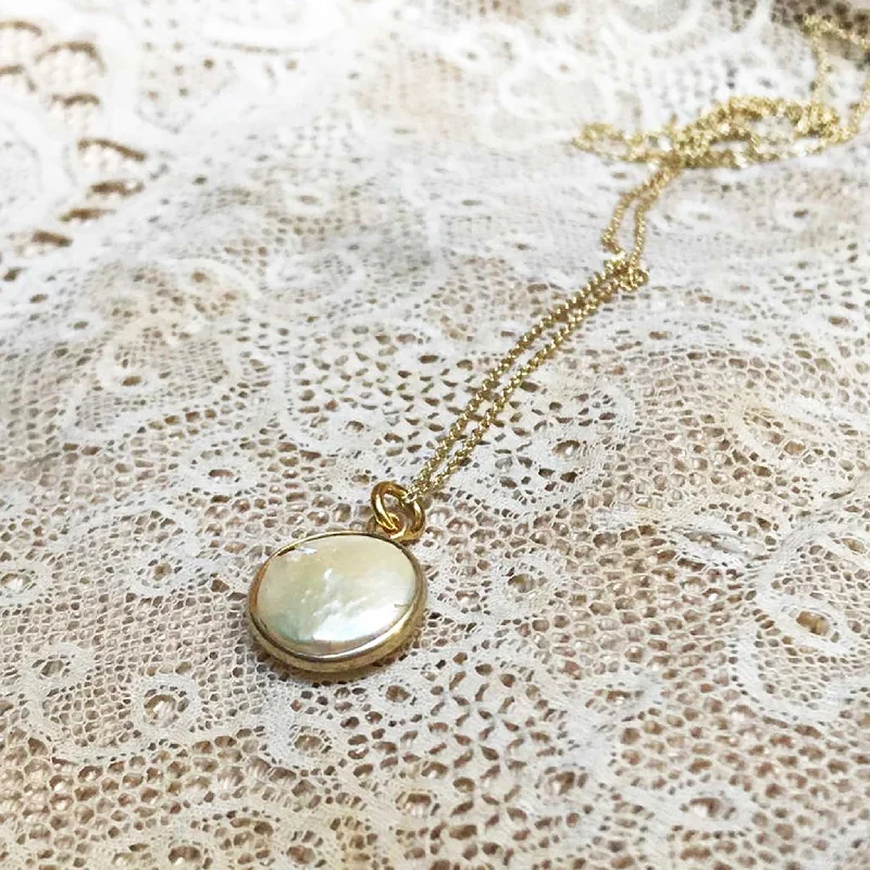 hand-made necklaces for women -'Coin pearl' necklace | 24k Gold-plated