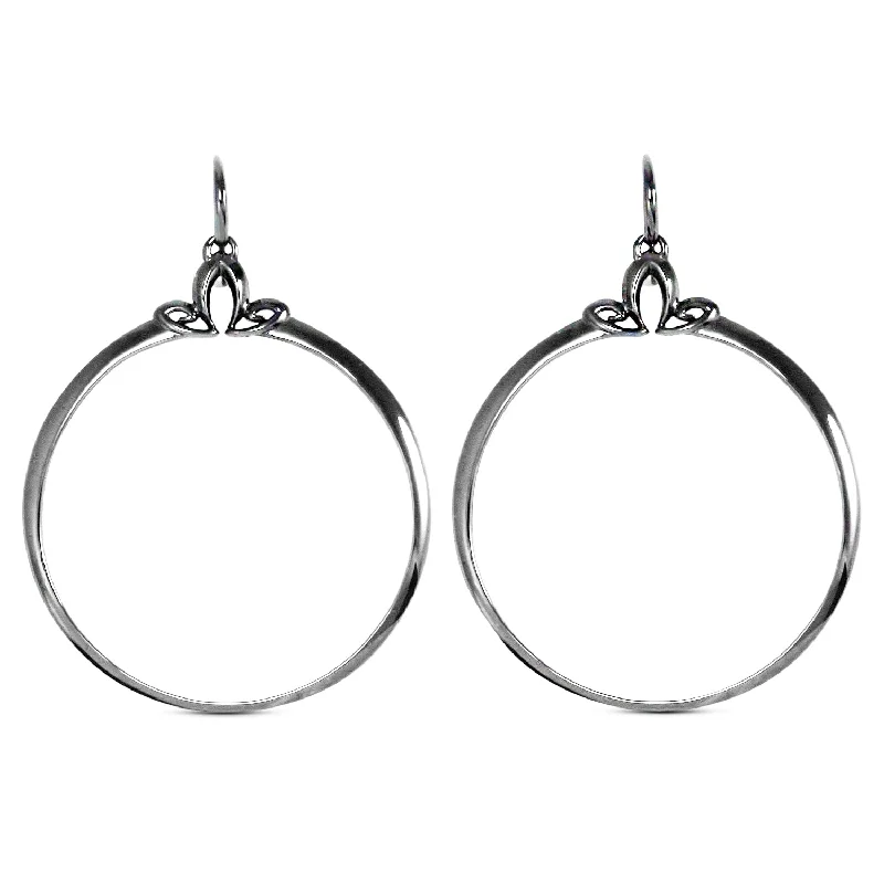 stylish stud earrings -Portrait Hoop Earring 48mm - Black Ruthenium Vermeil