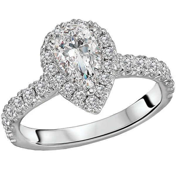 unique designer engagement rings -Halo Diamond Semi-Mount Engagement Ring