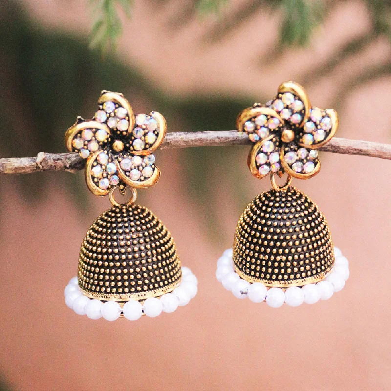 fashion earrings for women’s parties -H K Fashion Gold Plated Austrian Stone Jhumki Earrings