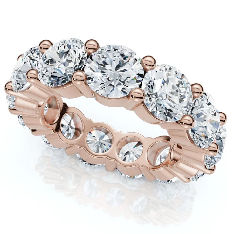 engagement rings with diamonds -7Ct Diamond Round Cut Eternity Ring 14k Gold Lab Grown Anniversary Band