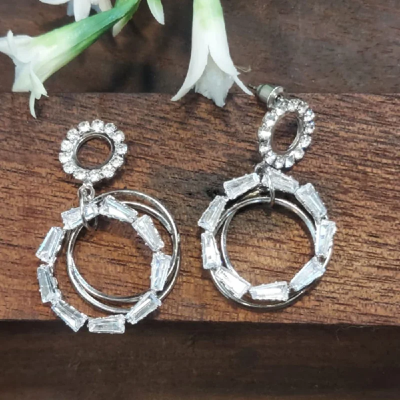 silver hoop earrings -Raddhi Jewels Lastest Fashion Drop Dangle Earrings For Women