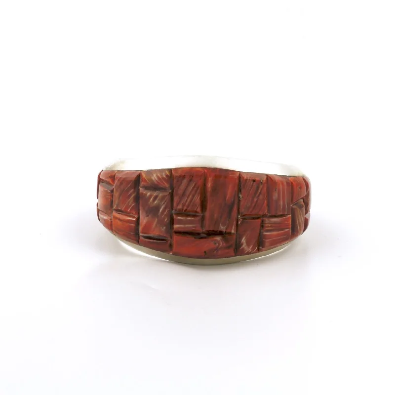 women’s wide bangles -Cobblestone Spiny Oyster Cuff