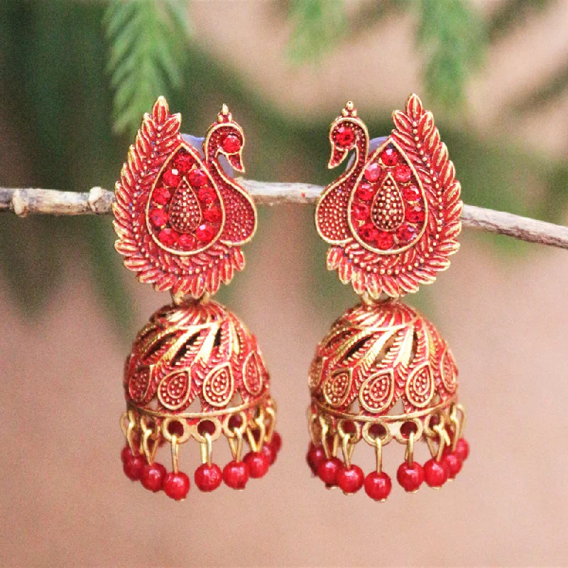 geometric earrings for women -H K Fashion Gold Plated Jhumki Earrings