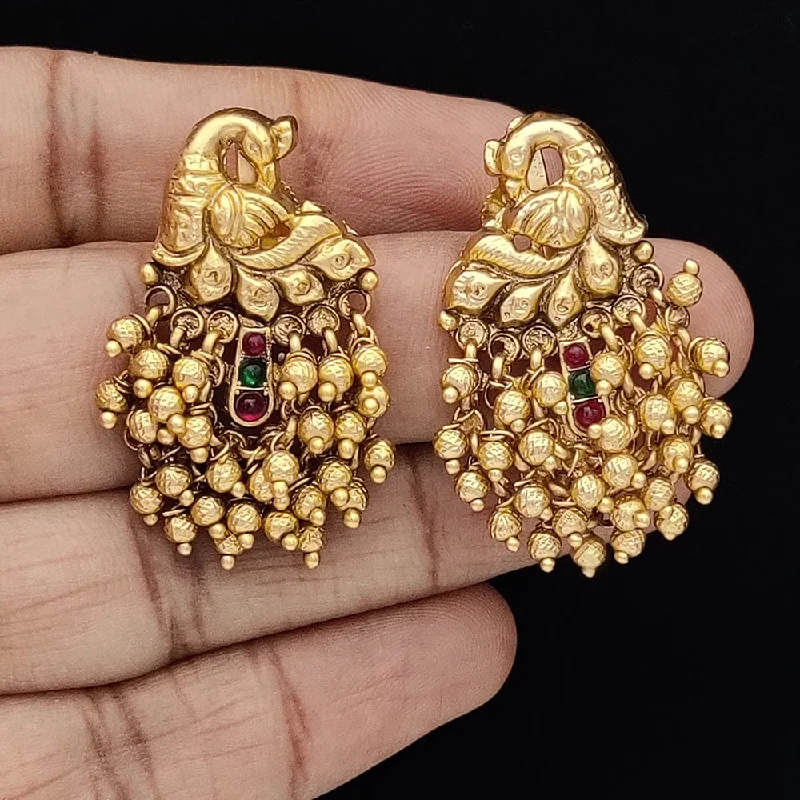 women’s chandelier earrings -Jewel Addiction Copper Rajwadi Finish Pota Stone Dangler Earrings