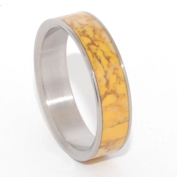 trendy silver rings -Honey | Men's Stone & Titanium Wedding Ring