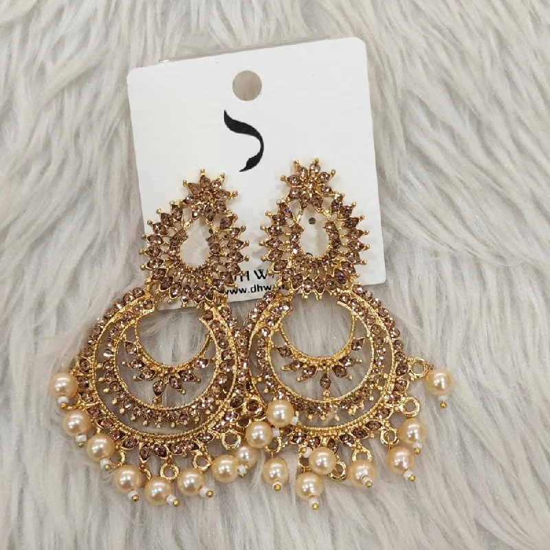 classic stud earrings -Dhwani Gold Plated Austrian Stone Dangler Earrings