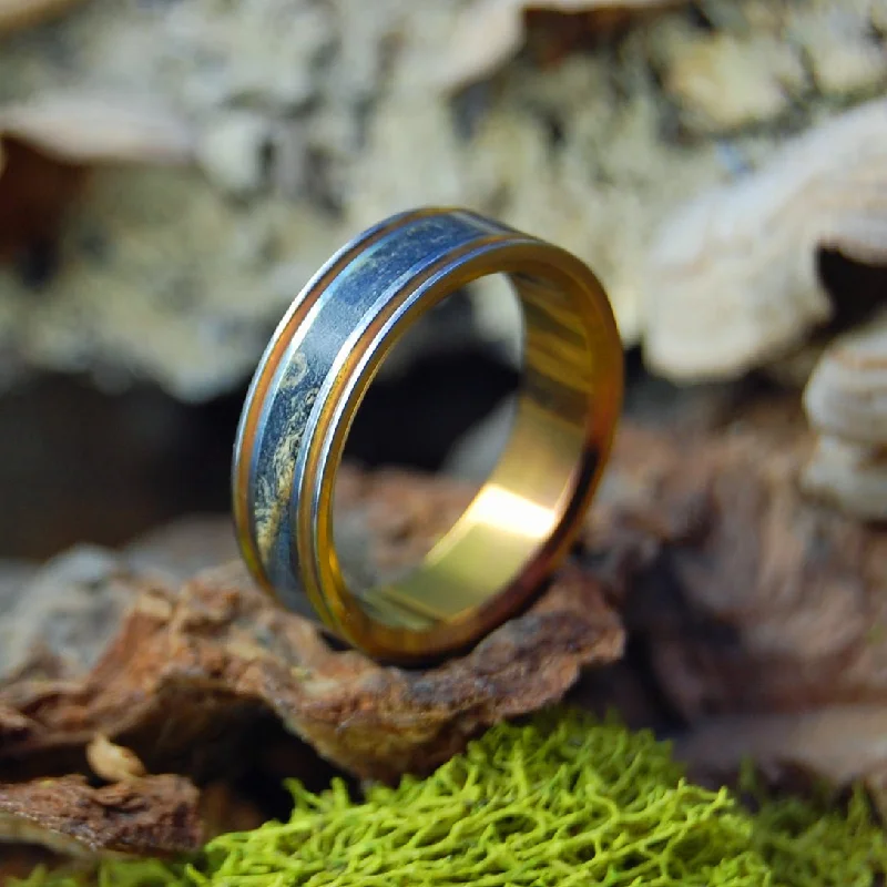 unique rings for women -Distillation Alchemy | Men's Black Box Elder Wood & Titanium Wedding Ring