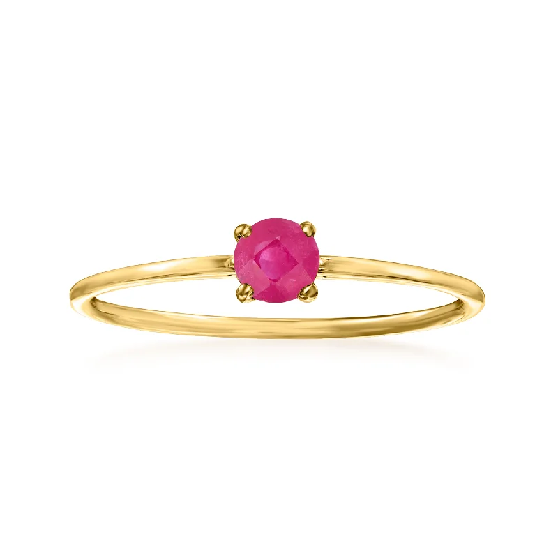 radiant cut engagement rings -RS Pure by Ross-Simons Ruby Ring in 14kt Yellow Gold