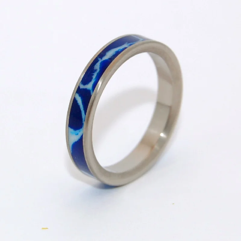 sapphire rings for women -Step Carefully | Men's Cobalt Stone & Titanium Wedding Ring