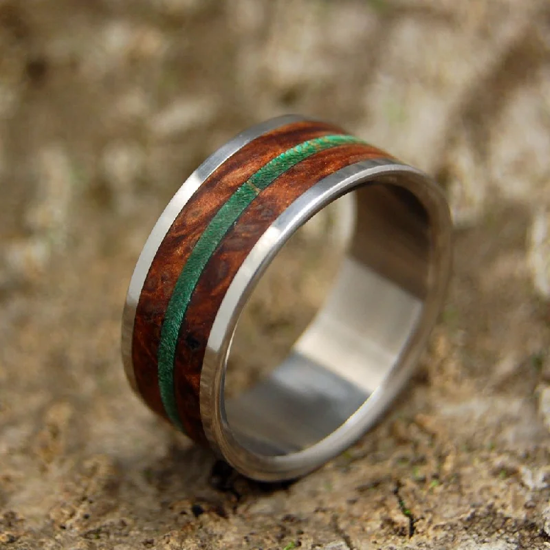 luxury rings for women -Forest Hills | Men's Green Maple Wood, Red Oak & Titanium Wedding Ring