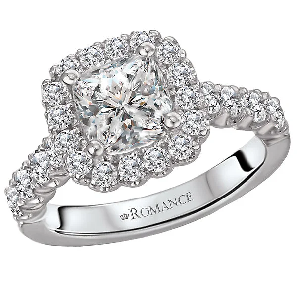 trendy sapphire engagement rings -Halo Semi-Mount Diamond Ring