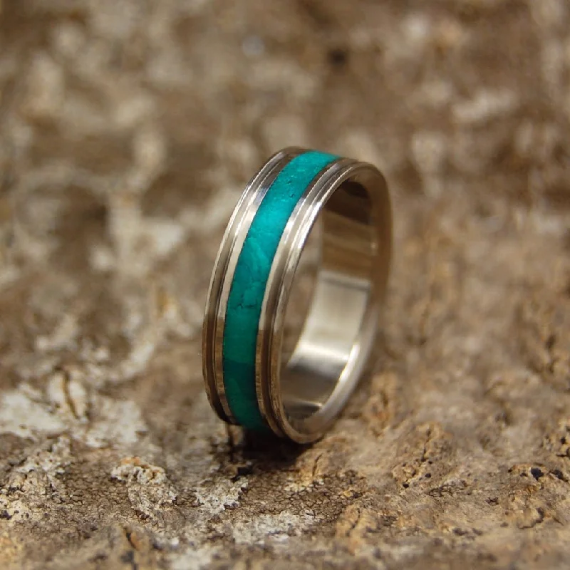 unique rings with gemstones -Cleopatra's Desire | Men's Imperial Jade & Titanium Wedding Ring