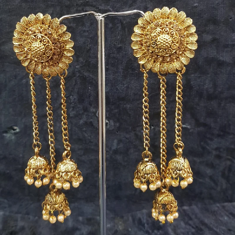 fashion earrings for special occasions -Shreeji Gold Plated  Jhumki Earrings