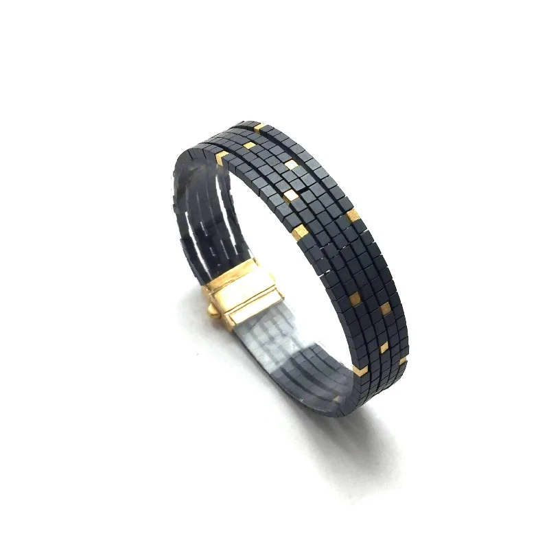 anniversary bangle bracelets -Layered Hematite Bracelet