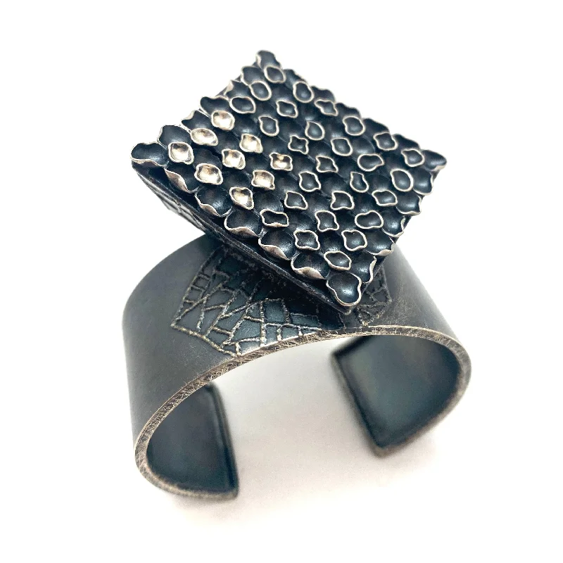 fashionable bracelets for women -Sculptural Silver Cuff