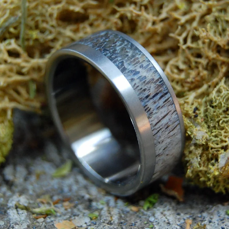 fashion forward rings -Elk Of Banff | Men's Elk Antler & Titanium Wedding Ring