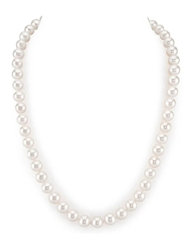 women’s choker style necklaces -8-9mm White Freshwater Choker Length Pearl Necklace