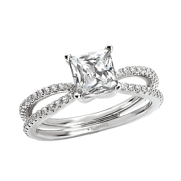 engagement rings with lab-grown diamonds -Split Shank Semi-Mount Diamond Ring