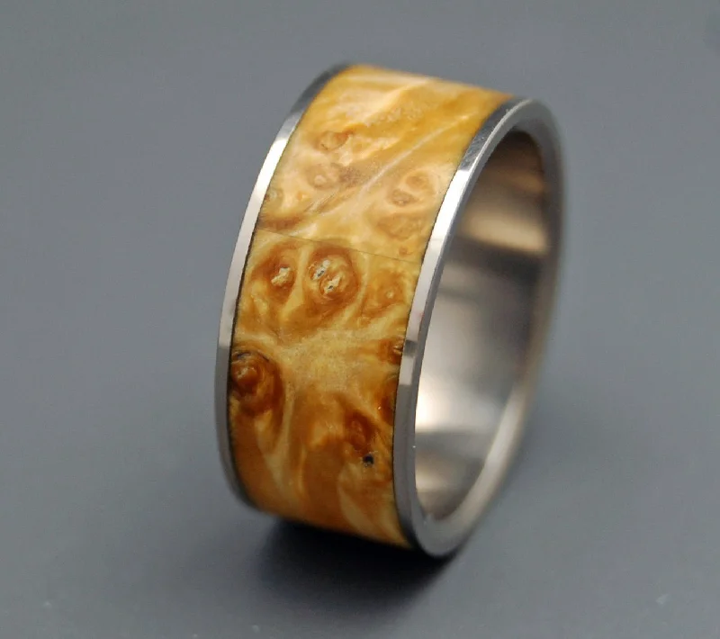 fashion forward rings -Fan The Flame | Men's Wood & Titanium Wedding Ring