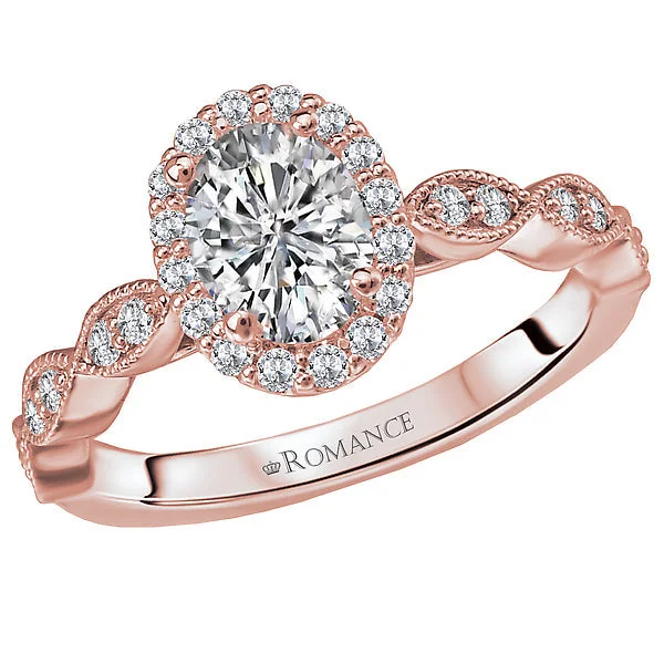 vintage engagement rings -Halo Semi Mount RIng