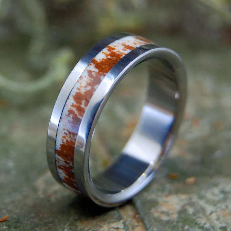 unique engagement ring designs -Found Deer Antler | Men's Deer Antler & Titanium Wedding Ring