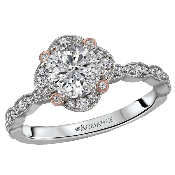 beautiful engagement rings for women -Halo Semi-Mount Diamond Ring