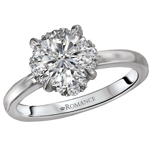 elegant solitaire engagement rings -Halo Semi-Mount Diamond Ring