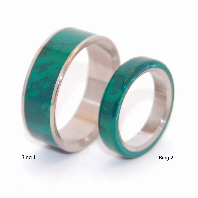 sterling silver rings -Jade Set | Jade Stone & Titanium Wedding Ring Set