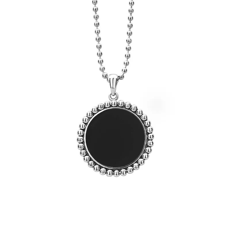 affordable necklaces for women -Maya Large Onyx Circle Pendant Necklace