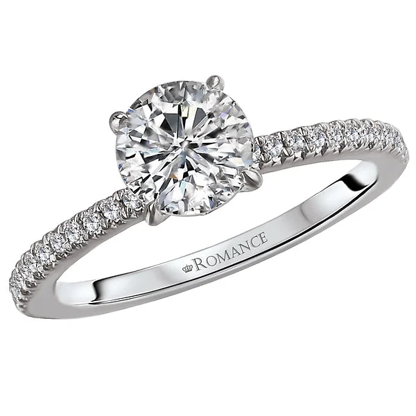 trendy round-cut engagement rings -Peg Head Semi-Mount Diamond Ring