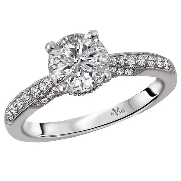 vintage-inspired engagement rings -Classic Semi-Mount Diamond Ring