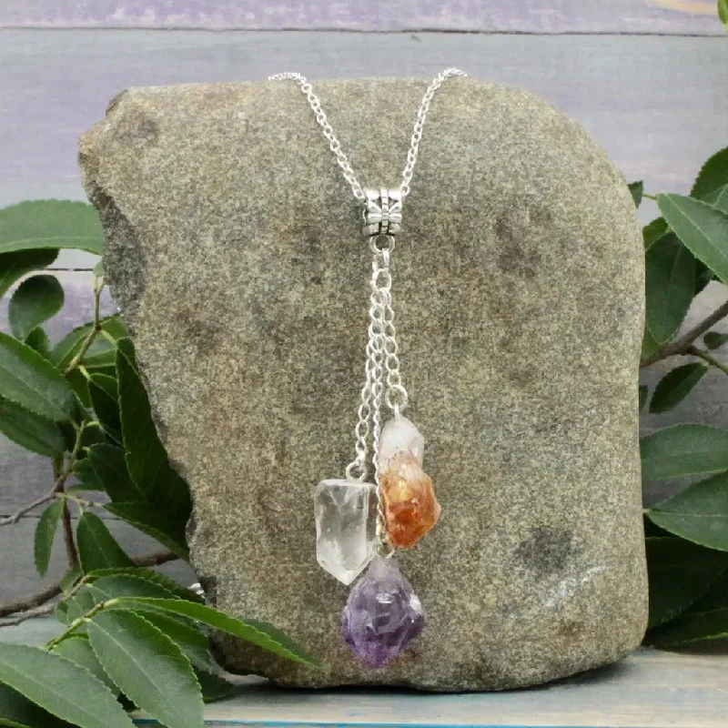 contemporary style necklaces -Amethyst, Citrine and Quartz Necklace