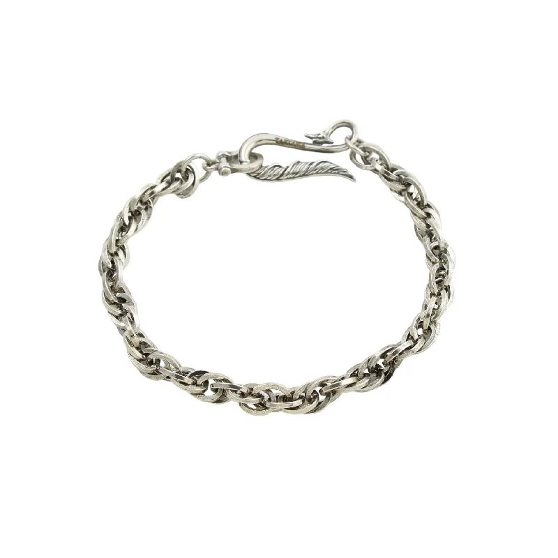 stackable bangle bracelets -Feather Chain Link Bracelet