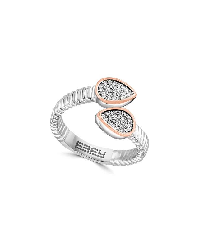 trendy engagement rings -Effy Fine Jewelry 14K Rose Gold 0.16 ct. tw. Diamond Ring