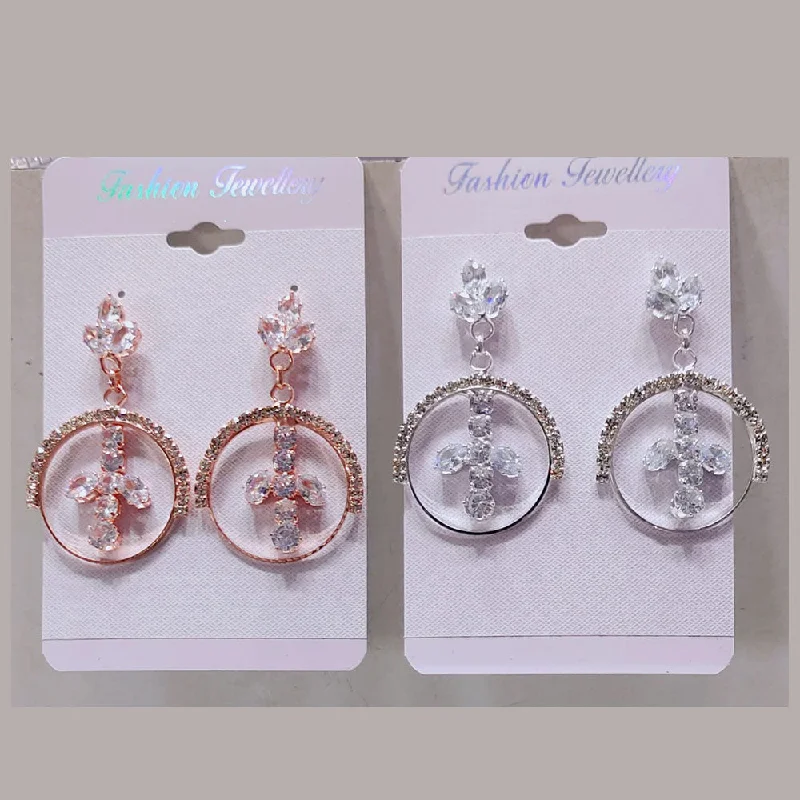 elegant ear studs -Tip Top Jewellers Crystal And Austrian Stone Dangler Earrings