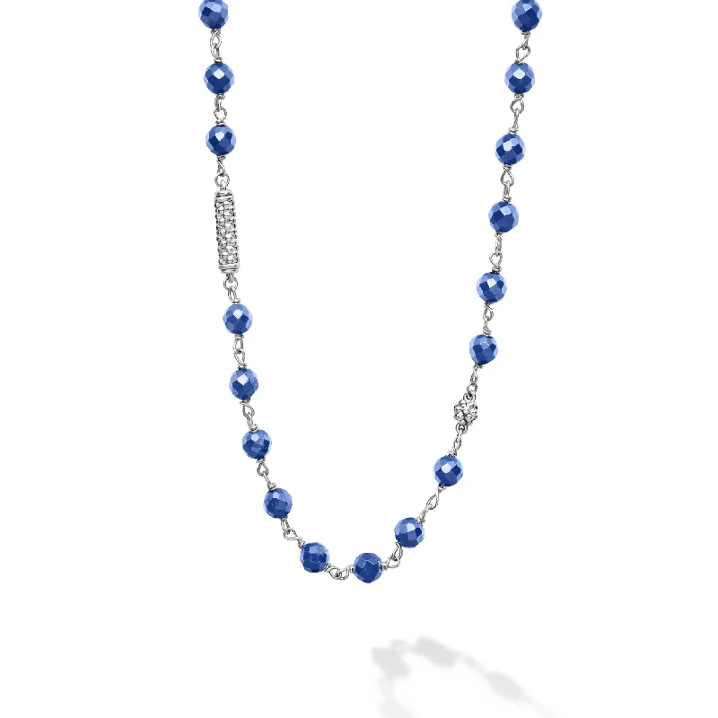 art deco necklaces for women -Caviar Icon Long Ultramarine Ceramic Beaded Necklace