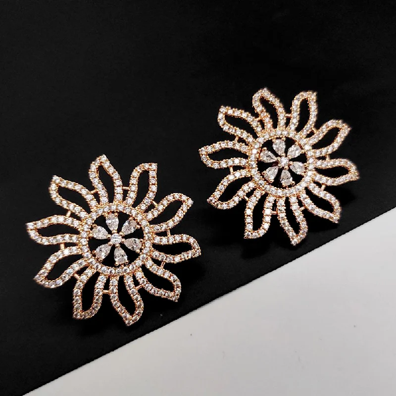 earring sets for women -Aamrapali  Rose Gold American  Diamond  Stud  Earrings