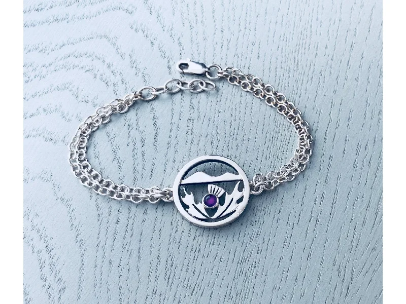 personalized bangles -Flower of Scotland Double Chain Bracelet