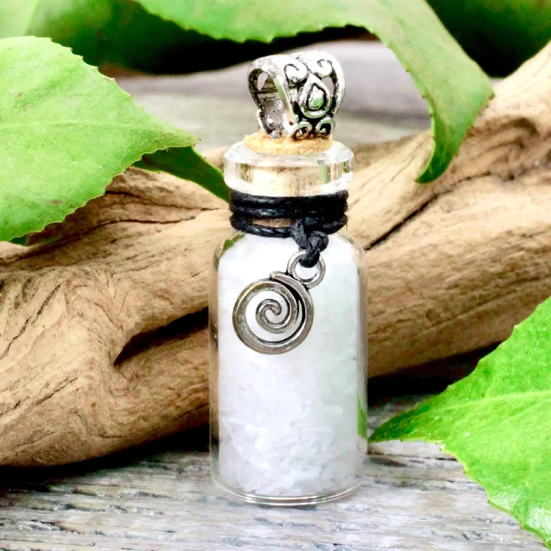 elegant moonstone necklaces -Selenite Cleansing Spell Jar Necklace