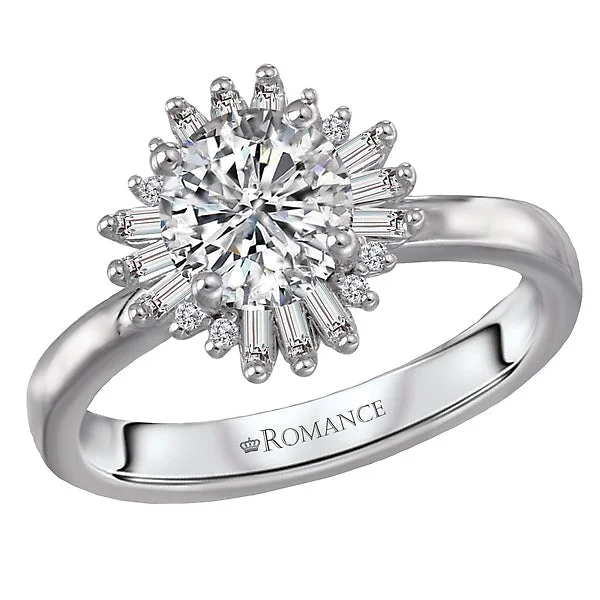 custom engagement rings -Halo Semi-Mount Diamond Ring