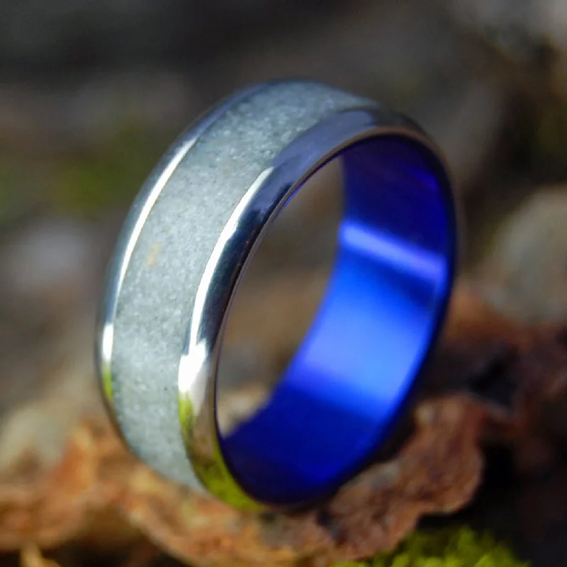 cocktail rings for women -Orange Beach Alabama | Men's Beach Sand & Titanium Wedding Ring