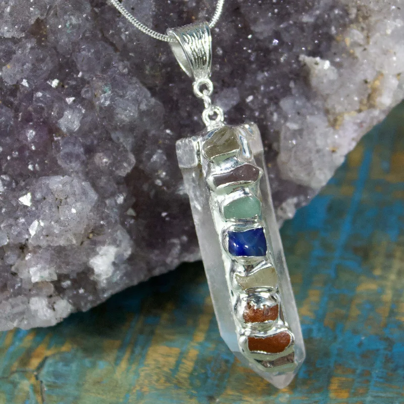 necklaces for evening dresses -Quartz Point Chakra Necklace