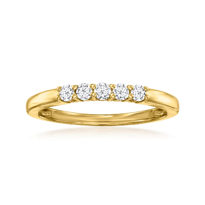 custom engagement ring designs -Ross-Simons Lab-Grown Diamond 5-Stone Ring in 18kt Gold Over Sterling