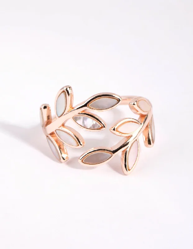 women engagement rings -Rose Gold Pink Enamel Butterfly Ring