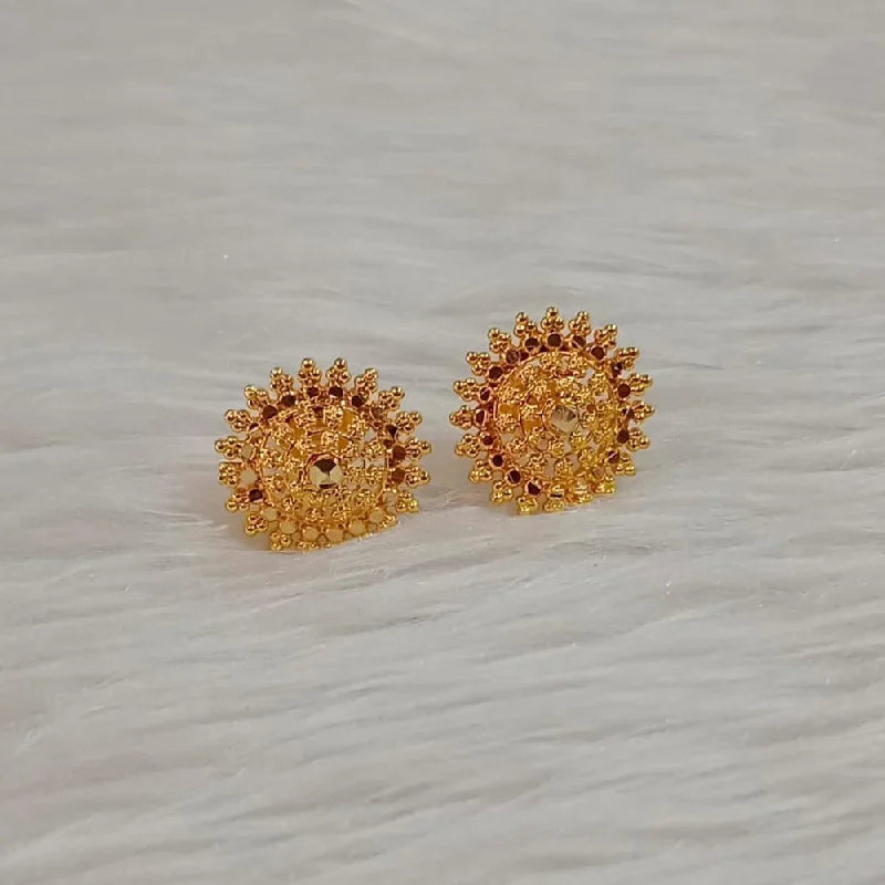 luxurious diamond earrings -Pooja Bangles Gold Plated Stud Earrings