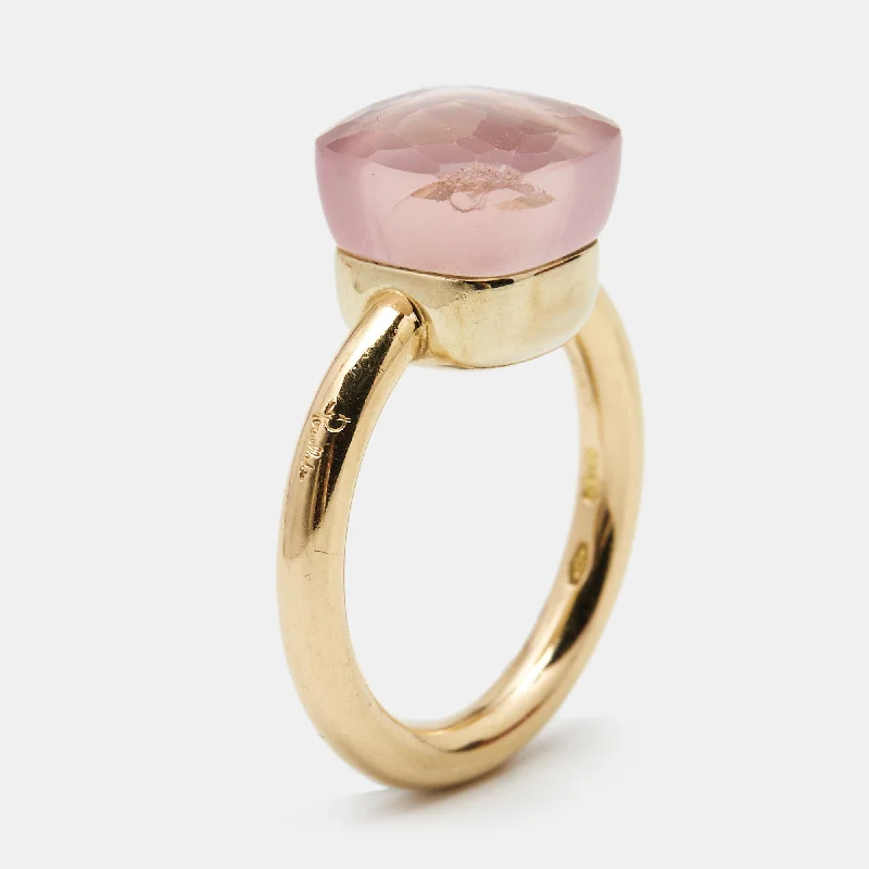 vintage-inspired engagement rings -Pomellato Nudo Pink Quartz 18K Rose Gold Ring